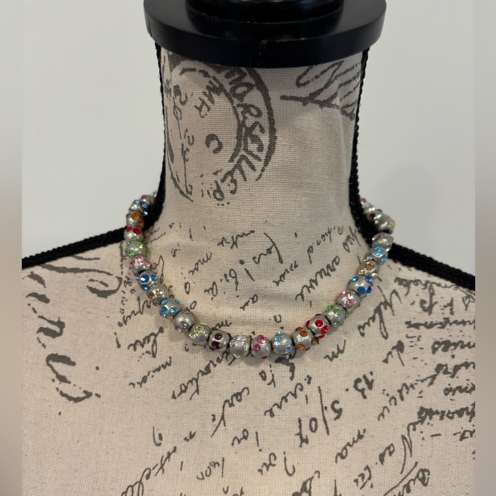 Vintage Rodrigo Otazu Swarovski Crystal mixed rhinestone necklace